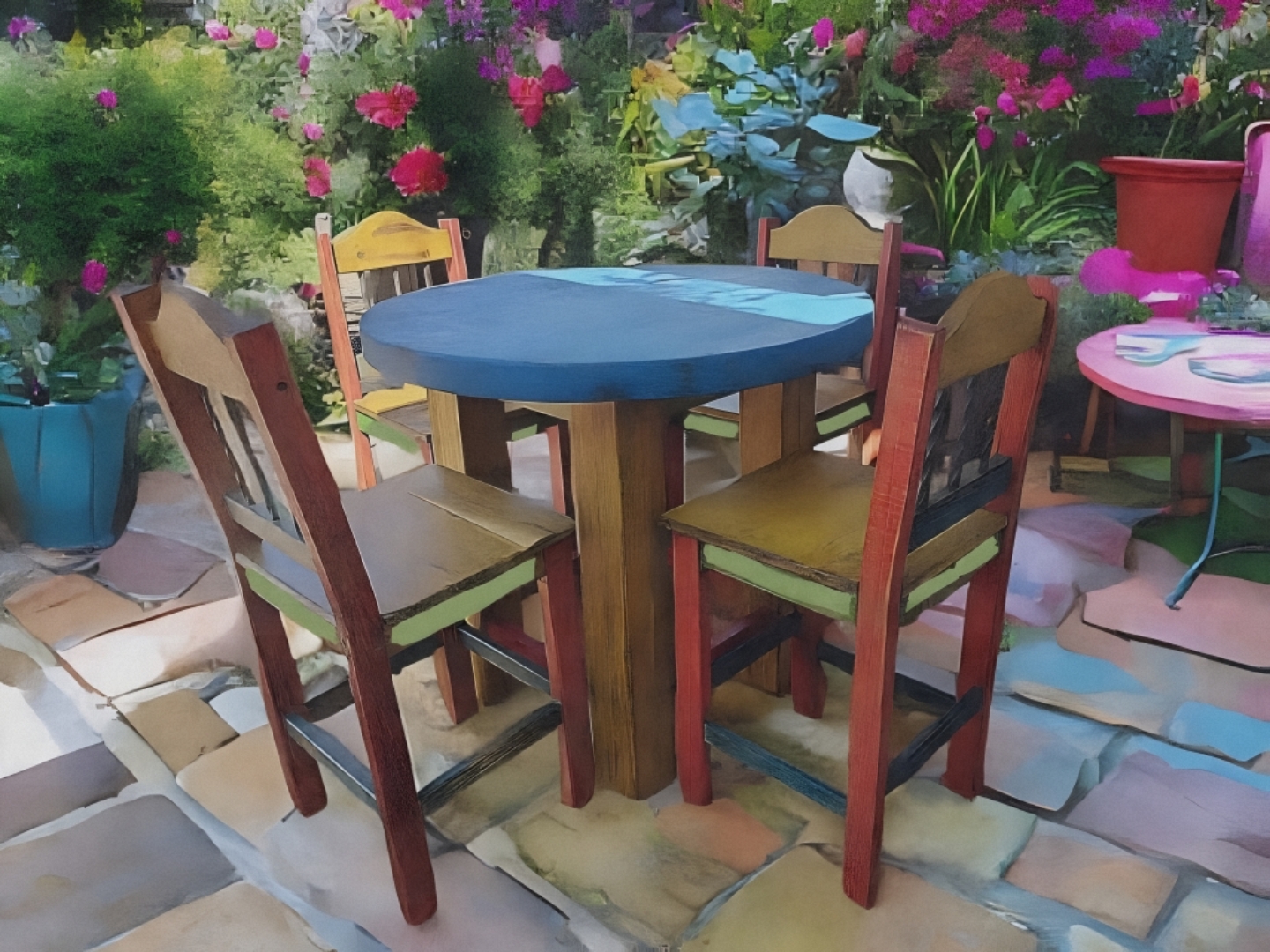 5pc Tall Round Multicolor Bistro