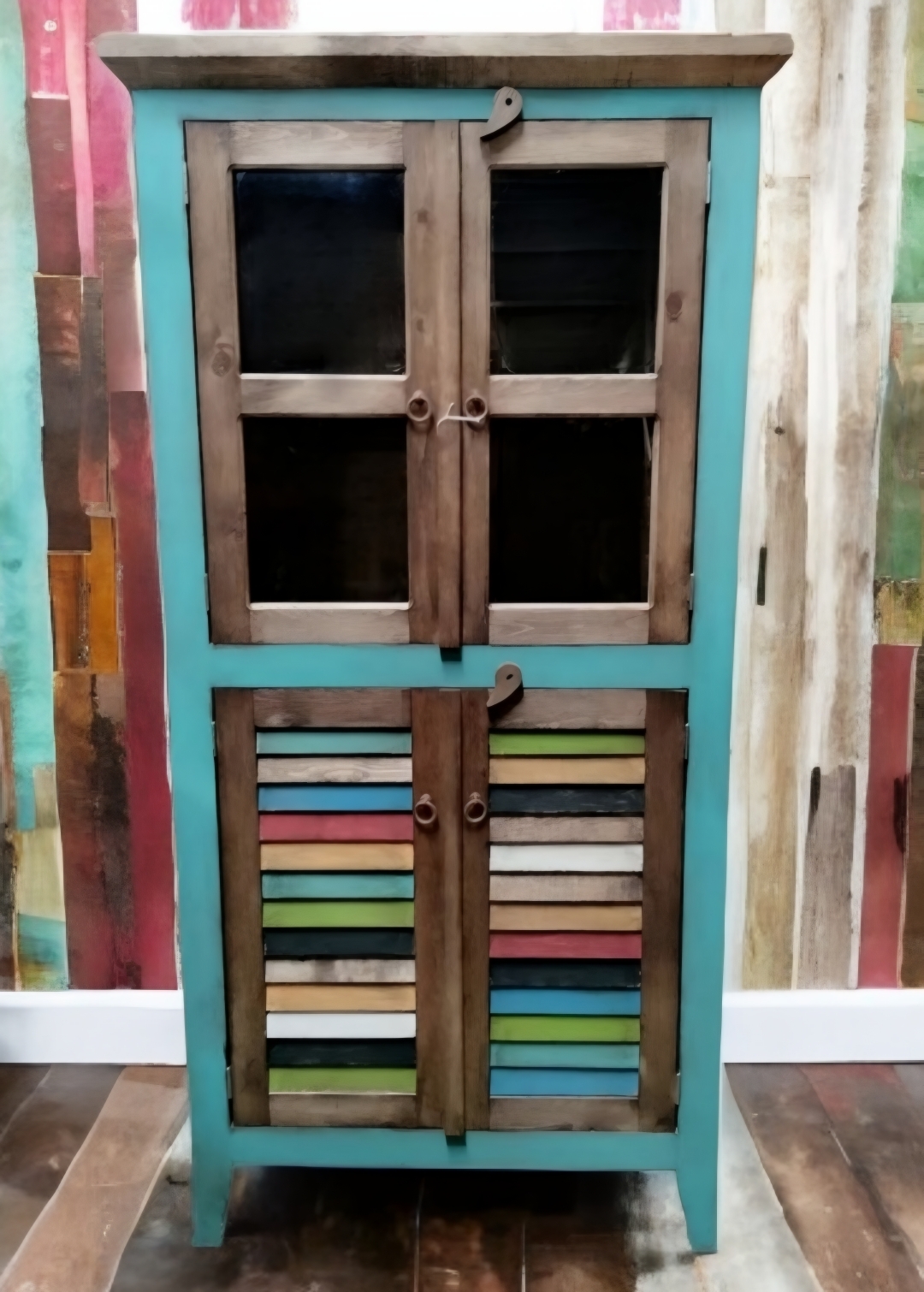 Multicolor Door Panel Bookcase