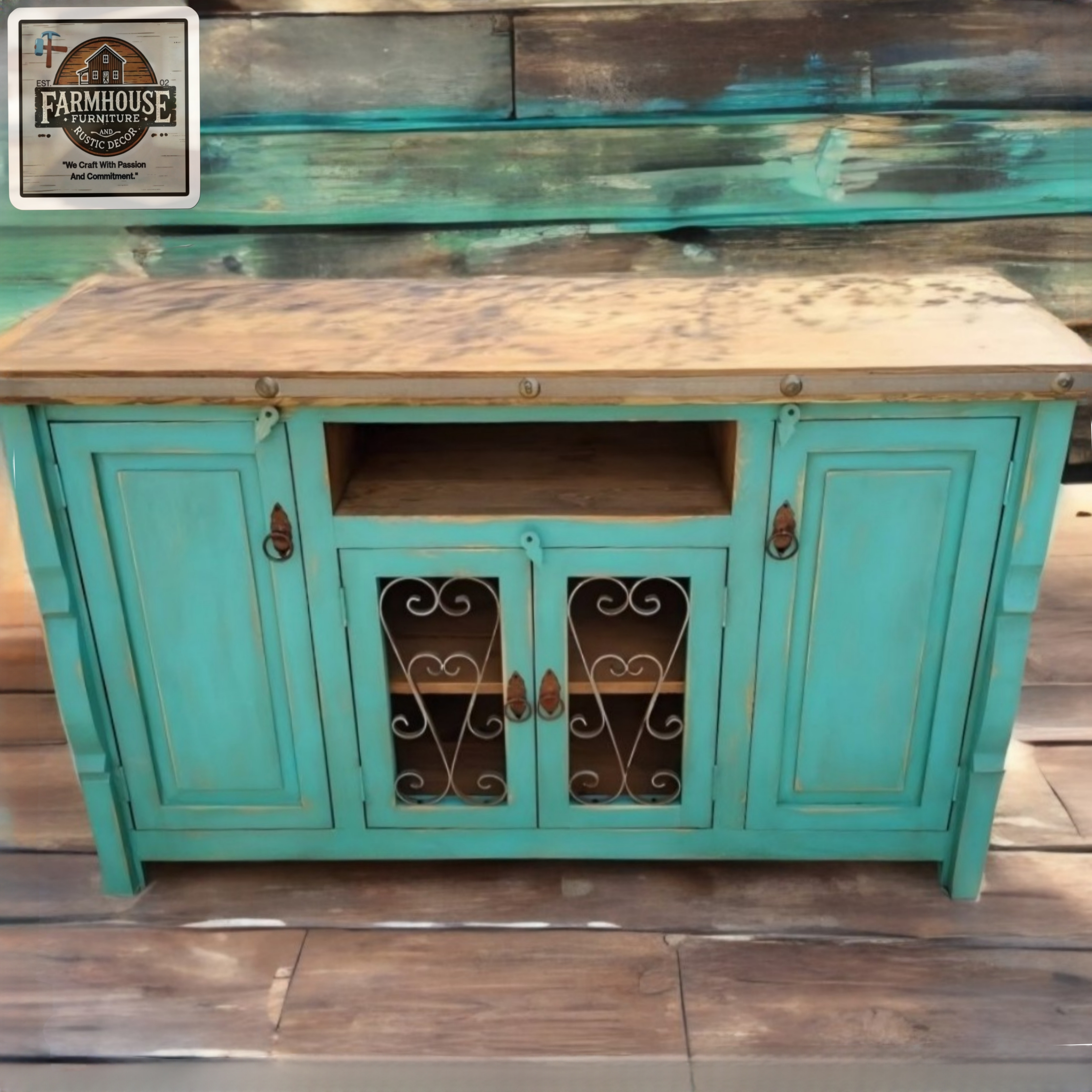 Turquoise TV Stand