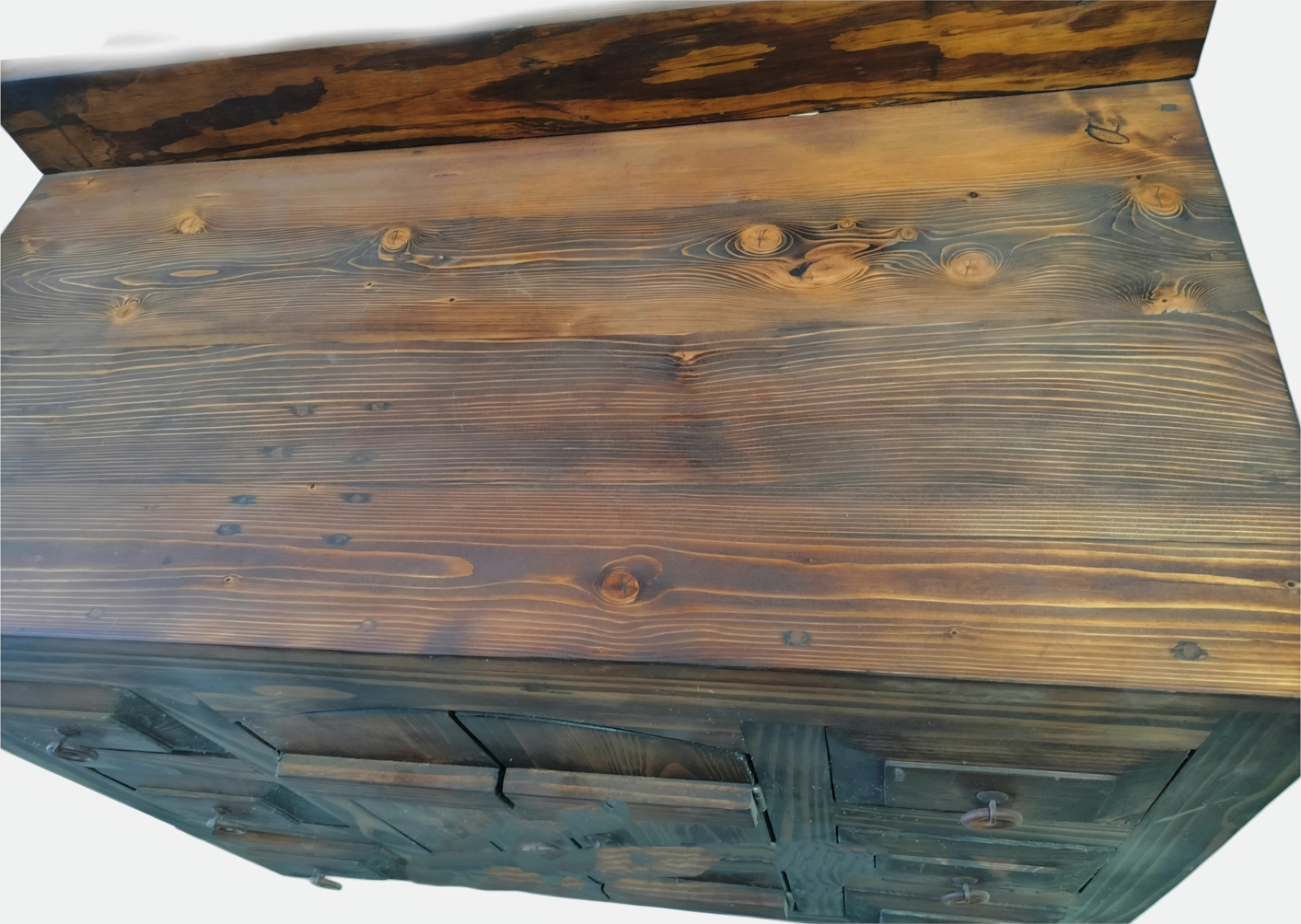 Reclaimed Barn Wood Vanity – Natural Dark Oak Stained Finish -6 Drawers & 2 Doors (40"L x 20"D x 32"H, 36"H including backsplash) Free Shipping - Image 3